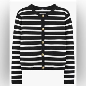 LILLUSORY stripped soft knit lady cardigan blazer size Small NWOT